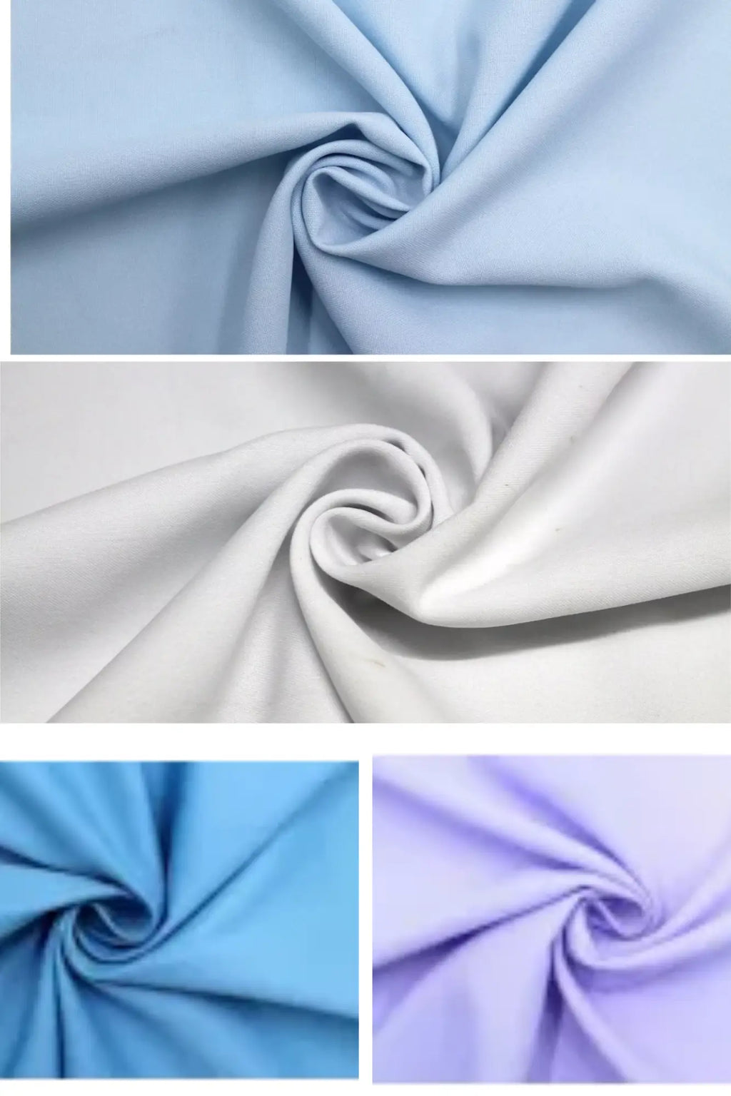 Gants assortis du costume Gwen, artisanaux et sur mesure, détails en bleu ciel et parme, inspirés des Chevaliers de Guenièvre