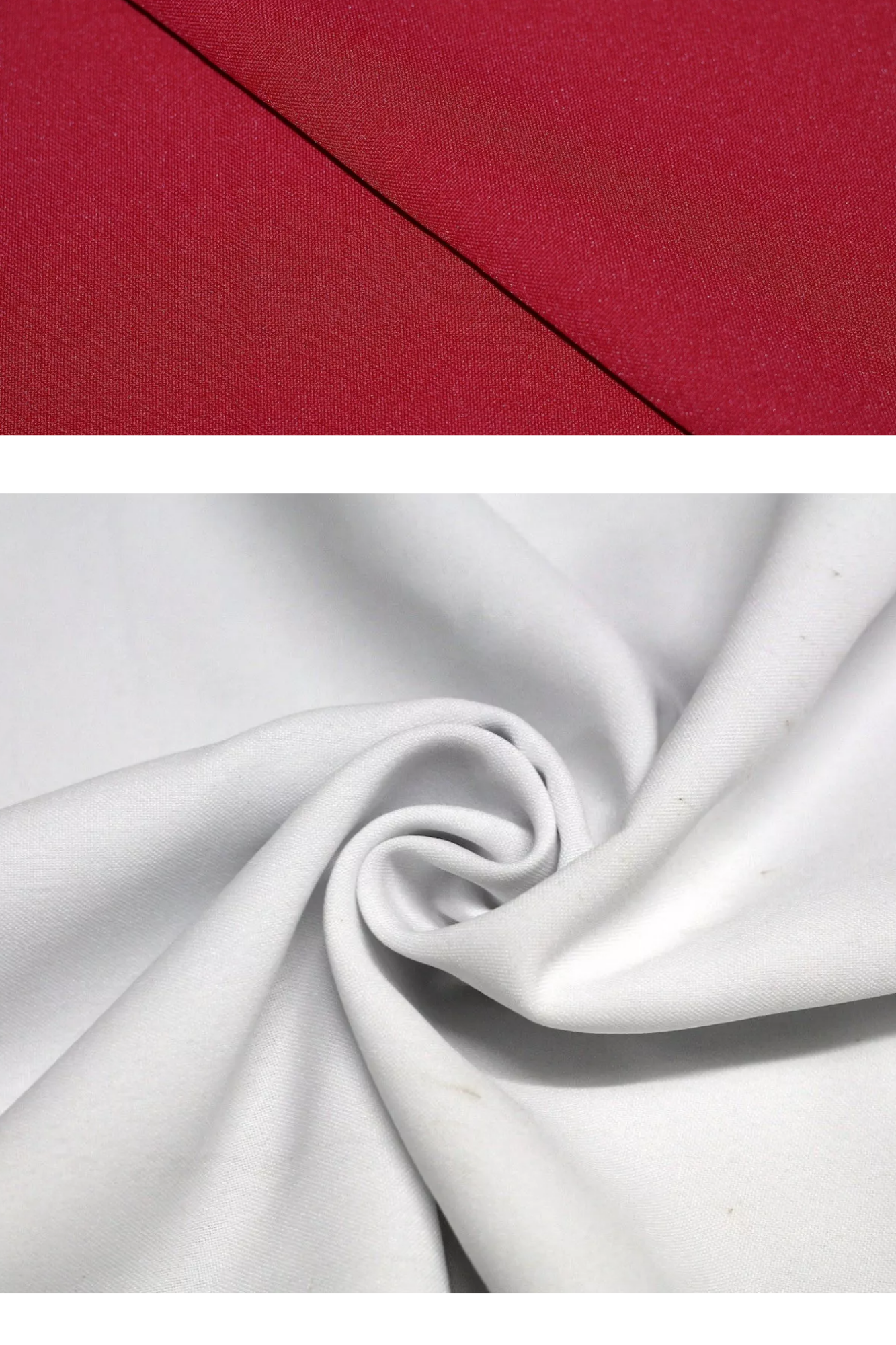 gabardine rouge et burlington blanc utilisé pour la création d'un costume sur mesure inspré de Sakuko de Silent Hill f